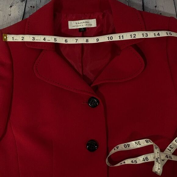 Tahari Arthur S Levine Raspberry Pink Classic Chic Minimalist Fitted Blazer 10 - Picture 11 of 13
